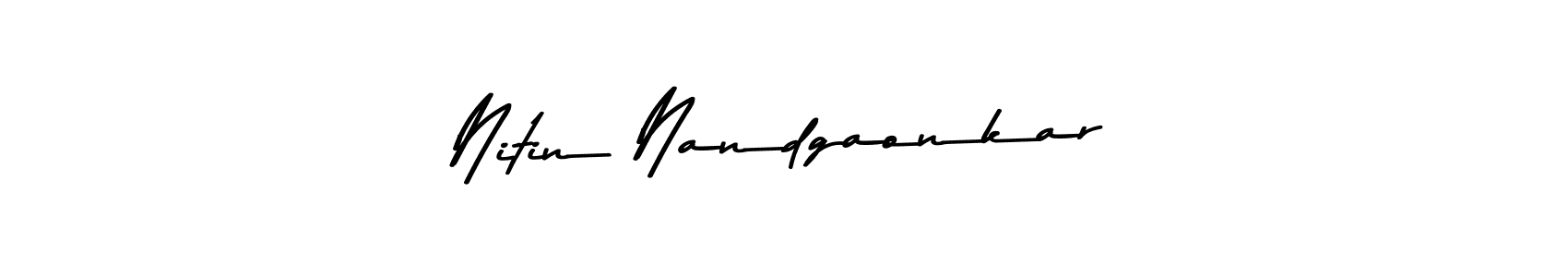 Make a beautiful signature design for name Nitin Nandgaonkar. With this signature (Asem Kandis PERSONAL USE) style, you can create a handwritten signature for free. Nitin Nandgaonkar signature style 9 images and pictures png