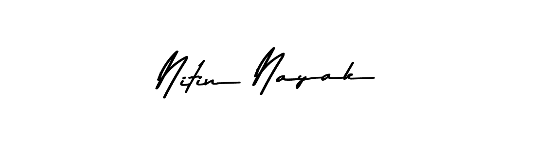 How to make Nitin Nayak name signature. Use Asem Kandis PERSONAL USE style for creating short signs online. This is the latest handwritten sign. Nitin Nayak signature style 9 images and pictures png