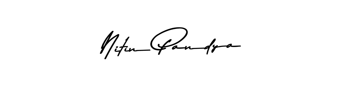 Also You can easily find your signature by using the search form. We will create Nitin Pandya name handwritten signature images for you free of cost using Asem Kandis PERSONAL USE sign style. Nitin Pandya signature style 9 images and pictures png