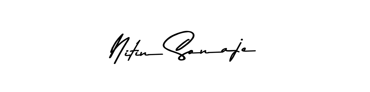 Create a beautiful signature design for name Nitin Sonaje. With this signature (Asem Kandis PERSONAL USE) fonts, you can make a handwritten signature for free. Nitin Sonaje signature style 9 images and pictures png