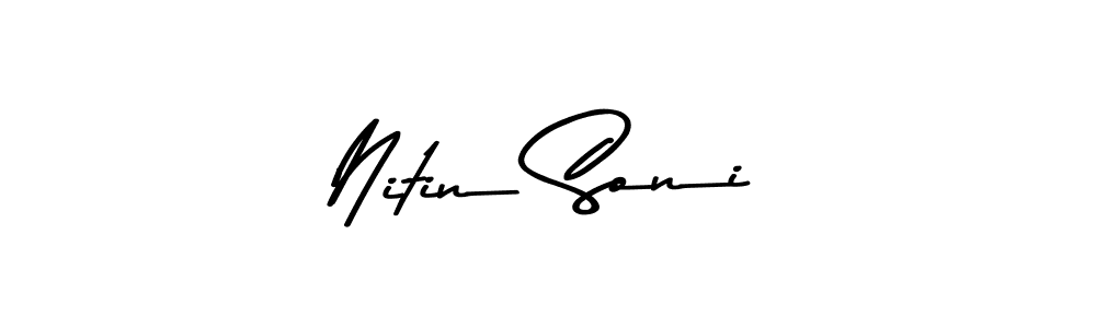 Design your own signature with our free online signature maker. With this signature software, you can create a handwritten (Asem Kandis PERSONAL USE) signature for name Nitin Soni. Nitin Soni signature style 9 images and pictures png