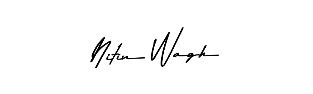 How to make Nitin Wagh name signature. Use Asem Kandis PERSONAL USE style for creating short signs online. This is the latest handwritten sign. Nitin Wagh signature style 9 images and pictures png