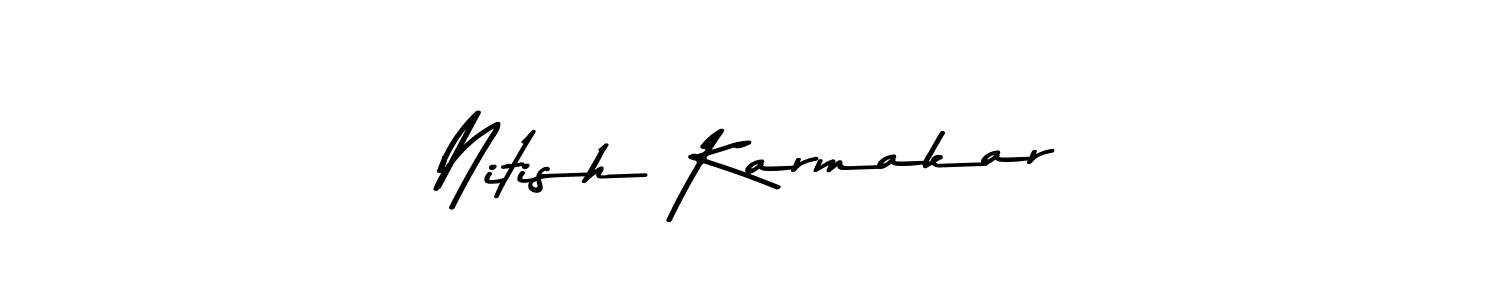 How to make Nitish Karmakar name signature. Use Asem Kandis PERSONAL USE style for creating short signs online. This is the latest handwritten sign. Nitish Karmakar signature style 9 images and pictures png