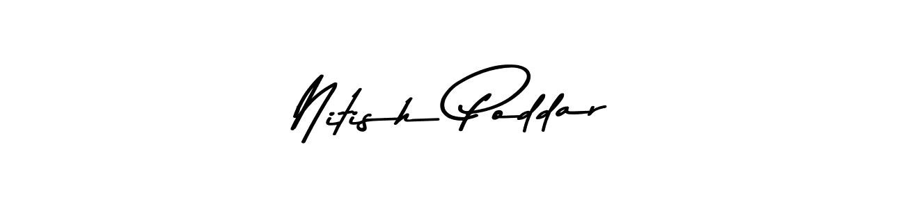 How to make Nitish Poddar name signature. Use Asem Kandis PERSONAL USE style for creating short signs online. This is the latest handwritten sign. Nitish Poddar signature style 9 images and pictures png