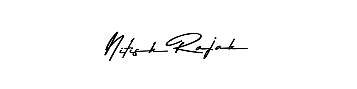 if you are searching for the best signature style for your name Nitish Rajak. so please give up your signature search. here we have designed multiple signature styles  using Asem Kandis PERSONAL USE. Nitish Rajak signature style 9 images and pictures png