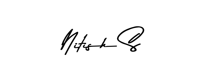 Create a beautiful signature design for name Nitish S. With this signature (Asem Kandis PERSONAL USE) fonts, you can make a handwritten signature for free. Nitish S signature style 9 images and pictures png