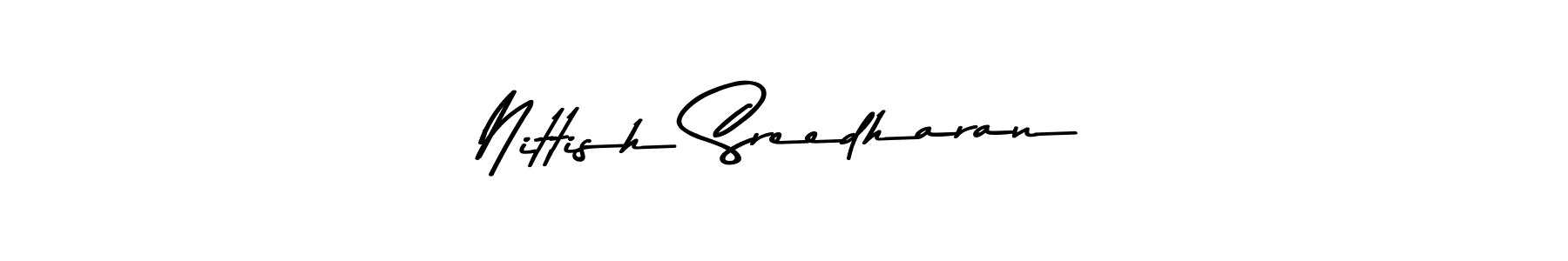 Use a signature maker to create a handwritten signature online. With this signature software, you can design (Asem Kandis PERSONAL USE) your own signature for name Nittish Sreedharan. Nittish Sreedharan signature style 9 images and pictures png
