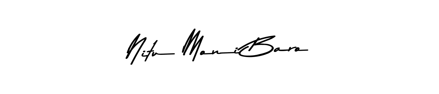 How to make Nitu Moni Baro name signature. Use Asem Kandis PERSONAL USE style for creating short signs online. This is the latest handwritten sign. Nitu Moni Baro signature style 9 images and pictures png