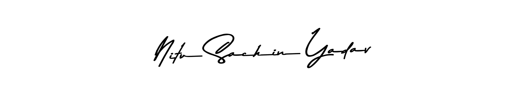 Create a beautiful signature design for name Nitu Sachin Yadav. With this signature (Asem Kandis PERSONAL USE) fonts, you can make a handwritten signature for free. Nitu Sachin Yadav signature style 9 images and pictures png