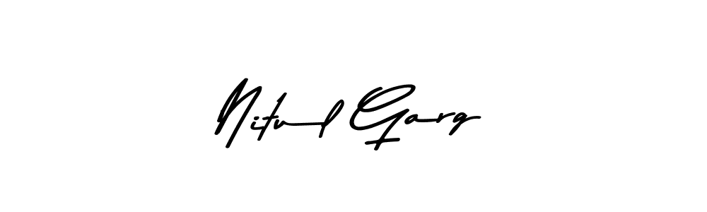 Make a beautiful signature design for name Nitul Garg. With this signature (Asem Kandis PERSONAL USE) style, you can create a handwritten signature for free. Nitul Garg signature style 9 images and pictures png