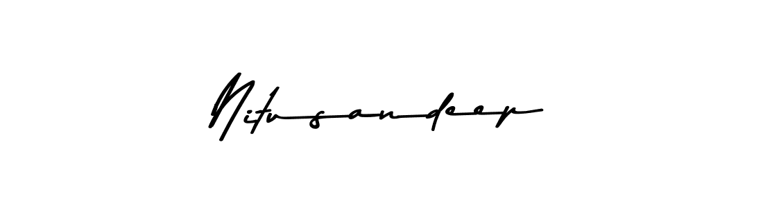 Nitusandeep stylish signature style. Best Handwritten Sign (Asem Kandis PERSONAL USE) for my name. Handwritten Signature Collection Ideas for my name Nitusandeep. Nitusandeep signature style 9 images and pictures png