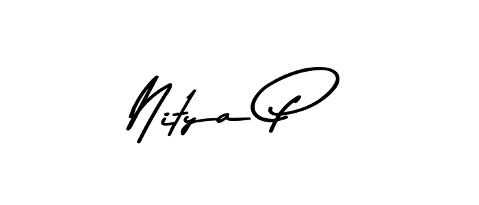 How to make Nitya P signature? Asem Kandis PERSONAL USE is a professional autograph style. Create handwritten signature for Nitya P name. Nitya P signature style 9 images and pictures png