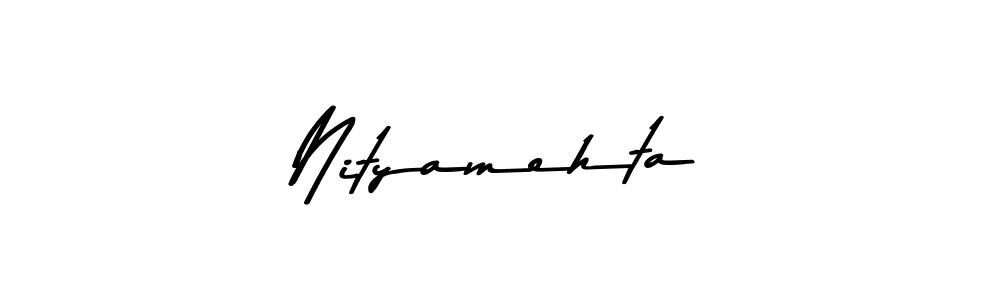 Make a beautiful signature design for name Nityamehta. With this signature (Asem Kandis PERSONAL USE) style, you can create a handwritten signature for free. Nityamehta signature style 9 images and pictures png