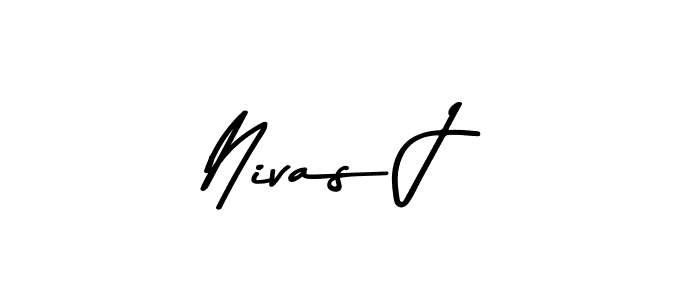 Nivas J stylish signature style. Best Handwritten Sign (Asem Kandis PERSONAL USE) for my name. Handwritten Signature Collection Ideas for my name Nivas J. Nivas J signature style 9 images and pictures png