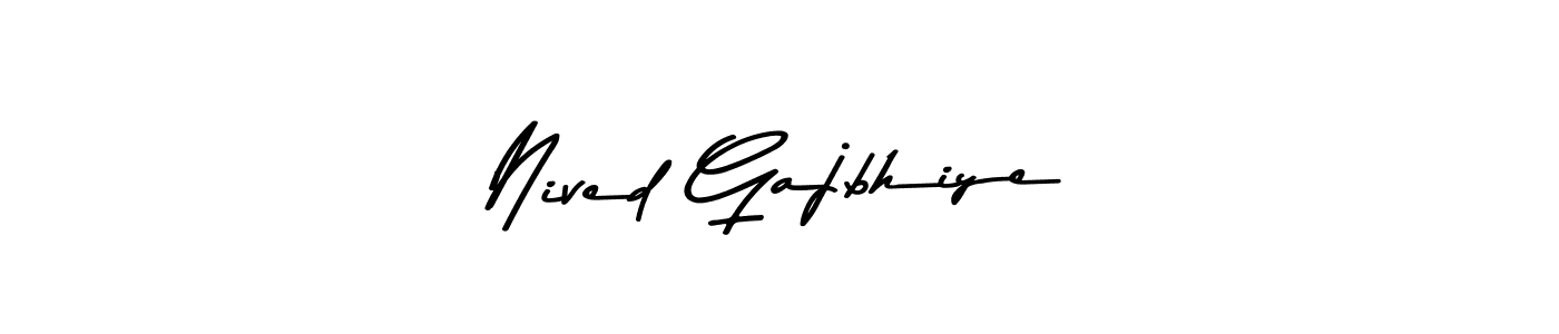 How to make Nived Gajbhiye name signature. Use Asem Kandis PERSONAL USE style for creating short signs online. This is the latest handwritten sign. Nived Gajbhiye signature style 9 images and pictures png