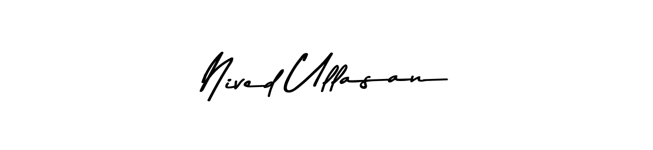Use a signature maker to create a handwritten signature online. With this signature software, you can design (Asem Kandis PERSONAL USE) your own signature for name Nived Ullasan. Nived Ullasan signature style 9 images and pictures png