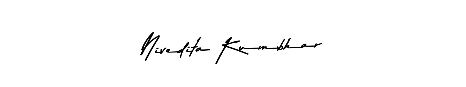 How to make Nivedita Kumbhar name signature. Use Asem Kandis PERSONAL USE style for creating short signs online. This is the latest handwritten sign. Nivedita Kumbhar signature style 9 images and pictures png