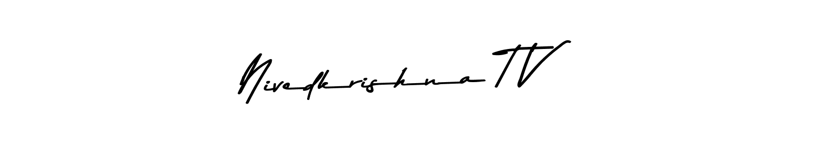 Use a signature maker to create a handwritten signature online. With this signature software, you can design (Asem Kandis PERSONAL USE) your own signature for name Nivedkrishna T V. Nivedkrishna T V signature style 9 images and pictures png