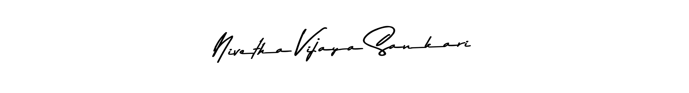 How to make Nivetha Vijaya Sankari name signature. Use Asem Kandis PERSONAL USE style for creating short signs online. This is the latest handwritten sign. Nivetha Vijaya Sankari signature style 9 images and pictures png