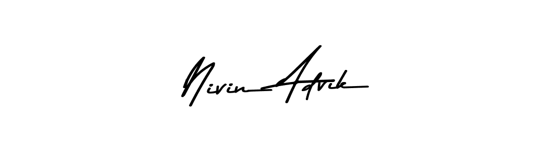 Make a beautiful signature design for name Nivin Advik. With this signature (Asem Kandis PERSONAL USE) style, you can create a handwritten signature for free. Nivin Advik signature style 9 images and pictures png