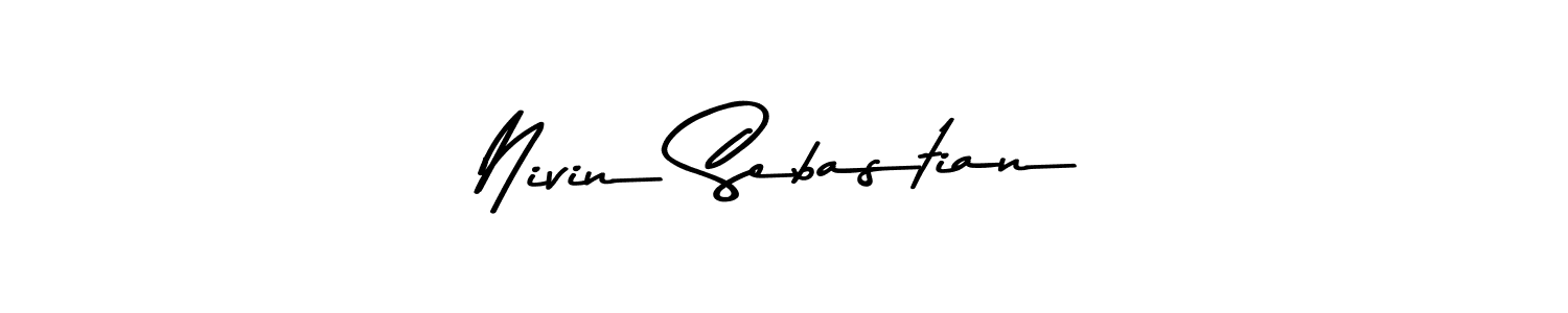 Nivin Sebastian stylish signature style. Best Handwritten Sign (Asem Kandis PERSONAL USE) for my name. Handwritten Signature Collection Ideas for my name Nivin Sebastian. Nivin Sebastian signature style 9 images and pictures png