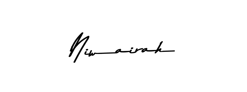 Create a beautiful signature design for name Niwairah. With this signature (Asem Kandis PERSONAL USE) fonts, you can make a handwritten signature for free. Niwairah signature style 9 images and pictures png