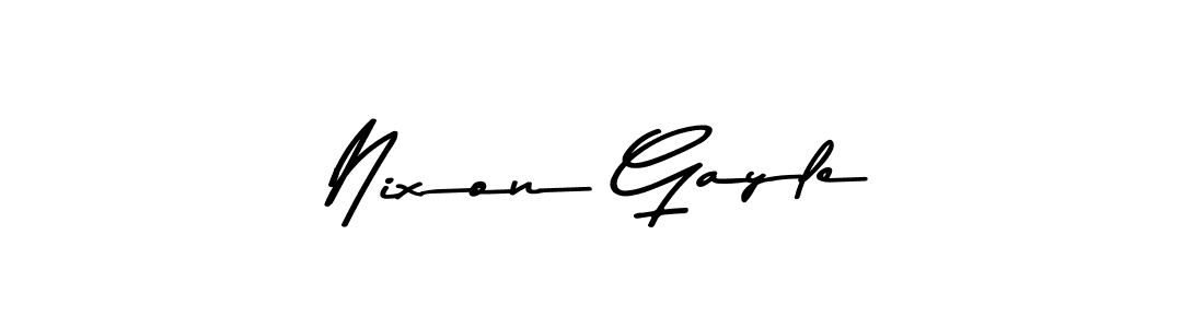 How to make Nixon Gayle name signature. Use Asem Kandis PERSONAL USE style for creating short signs online. This is the latest handwritten sign. Nixon Gayle signature style 9 images and pictures png