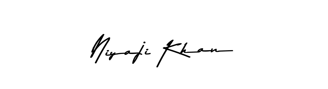 Make a beautiful signature design for name Niyaji Khan. With this signature (Asem Kandis PERSONAL USE) style, you can create a handwritten signature for free. Niyaji Khan signature style 9 images and pictures png