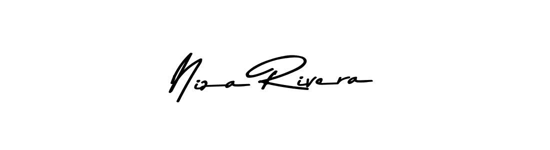 How to make Niza Rivera name signature. Use Asem Kandis PERSONAL USE style for creating short signs online. This is the latest handwritten sign. Niza Rivera signature style 9 images and pictures png