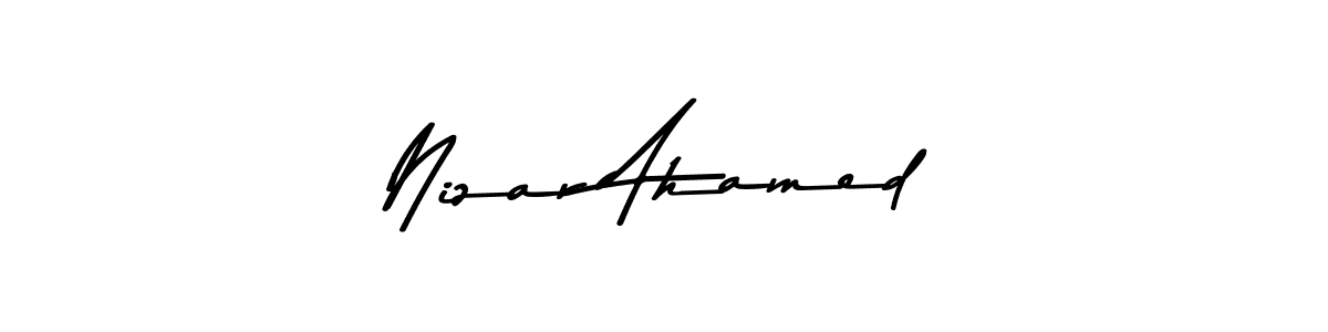 The best way (Asem Kandis PERSONAL USE) to make a short signature is to pick only two or three words in your name. The name Nizar Ahamed include a total of six letters. For converting this name. Nizar Ahamed signature style 9 images and pictures png