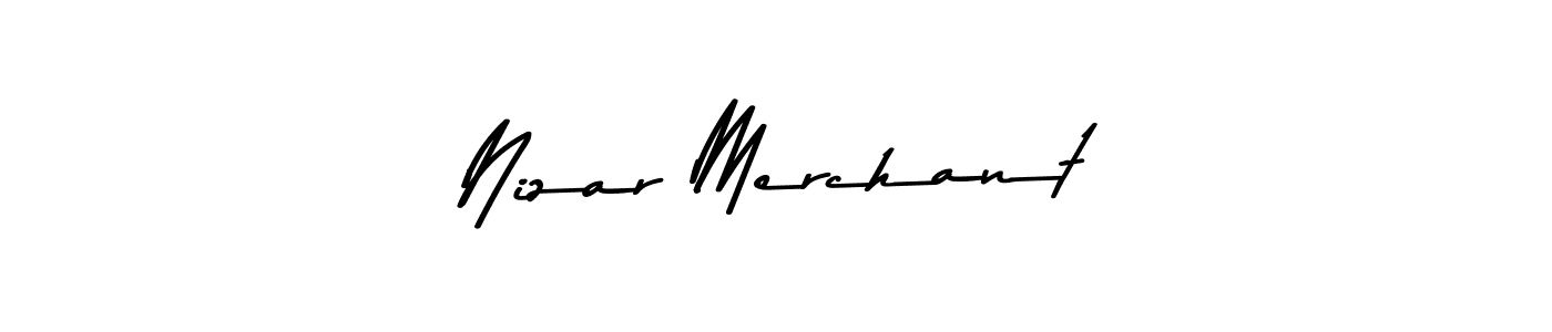 How to make Nizar Merchant name signature. Use Asem Kandis PERSONAL USE style for creating short signs online. This is the latest handwritten sign. Nizar Merchant signature style 9 images and pictures png
