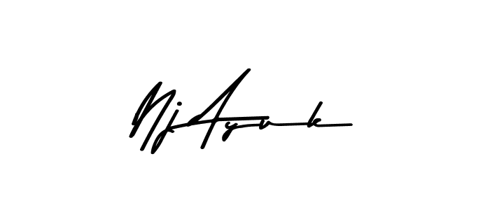 Create a beautiful signature design for name Nj Ayuk. With this signature (Asem Kandis PERSONAL USE) fonts, you can make a handwritten signature for free. Nj Ayuk signature style 9 images and pictures png