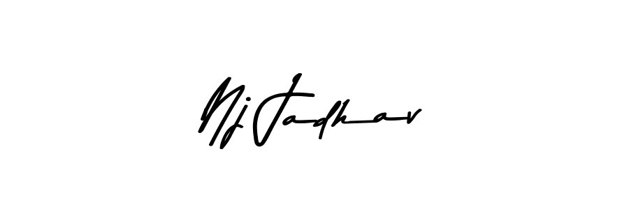 This is the best signature style for the Nj Jadhav name. Also you like these signature font (Asem Kandis PERSONAL USE). Mix name signature. Nj Jadhav signature style 9 images and pictures png