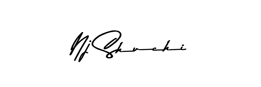 Create a beautiful signature design for name Nj Shuchi. With this signature (Asem Kandis PERSONAL USE) fonts, you can make a handwritten signature for free. Nj Shuchi signature style 9 images and pictures png