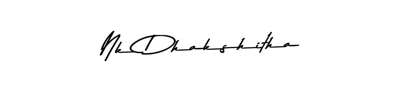 Create a beautiful signature design for name Nk Dhakshitha. With this signature (Asem Kandis PERSONAL USE) fonts, you can make a handwritten signature for free. Nk Dhakshitha signature style 9 images and pictures png