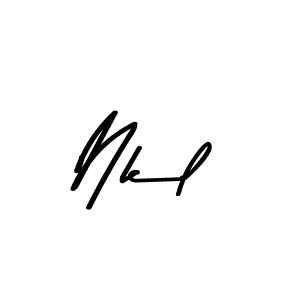 Design your own signature with our free online signature maker. With this signature software, you can create a handwritten (Asem Kandis PERSONAL USE) signature for name Nkl. Nkl signature style 9 images and pictures png