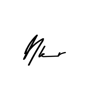 Make a beautiful signature design for name Nkr. With this signature (Asem Kandis PERSONAL USE) style, you can create a handwritten signature for free. Nkr signature style 9 images and pictures png