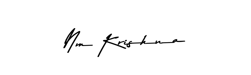 Create a beautiful signature design for name Nm Krishna. With this signature (Asem Kandis PERSONAL USE) fonts, you can make a handwritten signature for free. Nm Krishna signature style 9 images and pictures png