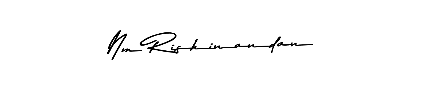 Asem Kandis PERSONAL USE is a professional signature style that is perfect for those who want to add a touch of class to their signature. It is also a great choice for those who want to make their signature more unique. Get Nm Rishinandan name to fancy signature for free. Nm Rishinandan signature style 9 images and pictures png