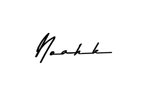 How to make Noahk name signature. Use Asem Kandis PERSONAL USE style for creating short signs online. This is the latest handwritten sign. Noahk signature style 9 images and pictures png