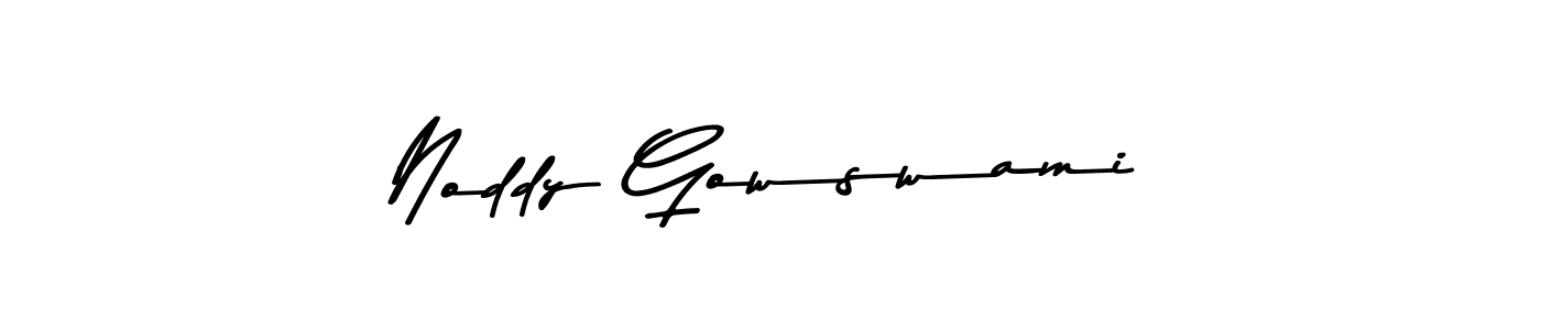 Make a beautiful signature design for name Noddy Gowswami. With this signature (Asem Kandis PERSONAL USE) style, you can create a handwritten signature for free. Noddy Gowswami signature style 9 images and pictures png