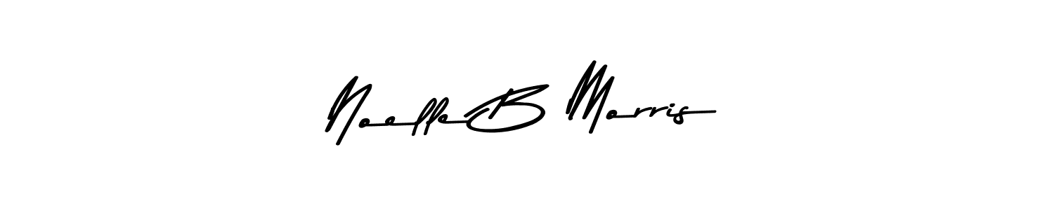How to make Noelle B Morris name signature. Use Asem Kandis PERSONAL USE style for creating short signs online. This is the latest handwritten sign. Noelle B Morris signature style 9 images and pictures png