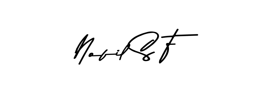 if you are searching for the best signature style for your name Nofil S F. so please give up your signature search. here we have designed multiple signature styles  using Asem Kandis PERSONAL USE. Nofil S F signature style 9 images and pictures png