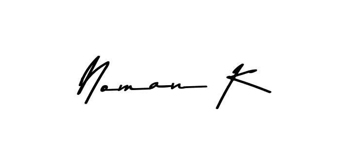 Make a beautiful signature design for name Noman K. With this signature (Asem Kandis PERSONAL USE) style, you can create a handwritten signature for free. Noman K signature style 9 images and pictures png