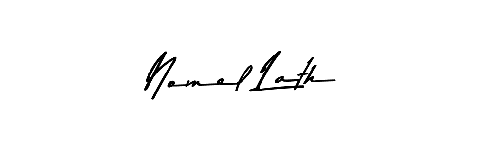 Similarly Asem Kandis PERSONAL USE is the best handwritten signature design. Signature creator online .You can use it as an online autograph creator for name Nomel Lath. Nomel Lath signature style 9 images and pictures png