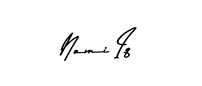 Make a beautiful signature design for name Nomi Iq. With this signature (Asem Kandis PERSONAL USE) style, you can create a handwritten signature for free. Nomi Iq signature style 9 images and pictures png