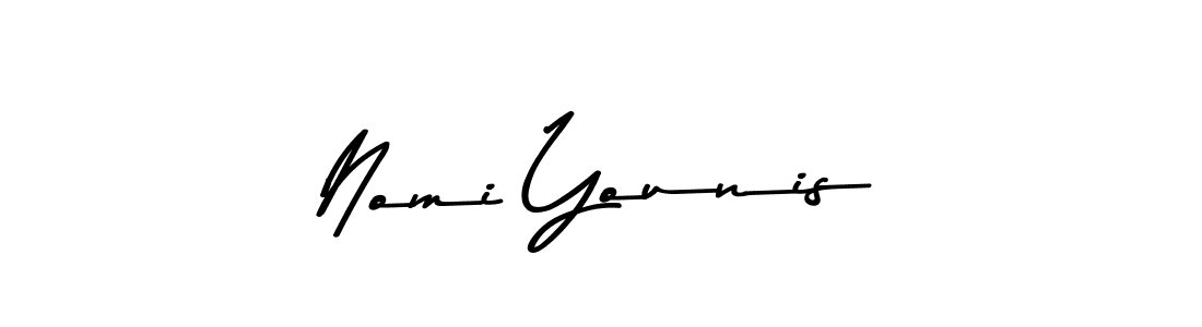 Design your own signature with our free online signature maker. With this signature software, you can create a handwritten (Asem Kandis PERSONAL USE) signature for name Nomi Younis. Nomi Younis signature style 9 images and pictures png