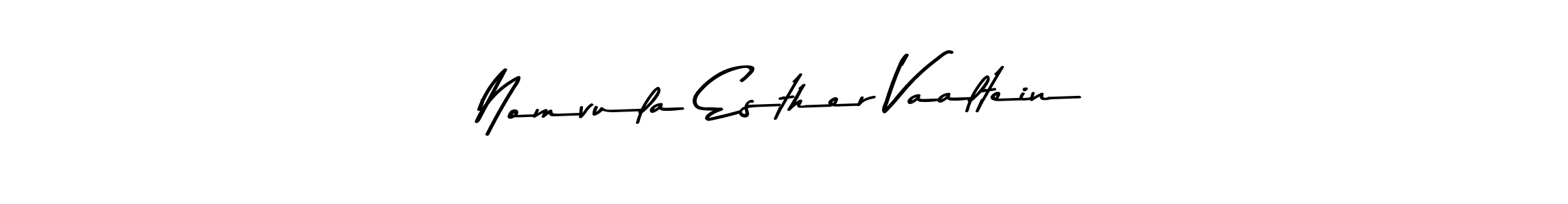 This is the best signature style for the Nomvula Esther Vaaltein name. Also you like these signature font (Asem Kandis PERSONAL USE). Mix name signature. Nomvula Esther Vaaltein signature style 9 images and pictures png