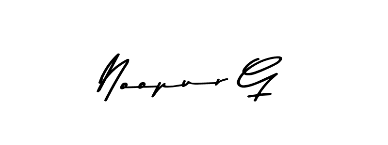 How to make Noopur G name signature. Use Asem Kandis PERSONAL USE style for creating short signs online. This is the latest handwritten sign. Noopur G signature style 9 images and pictures png