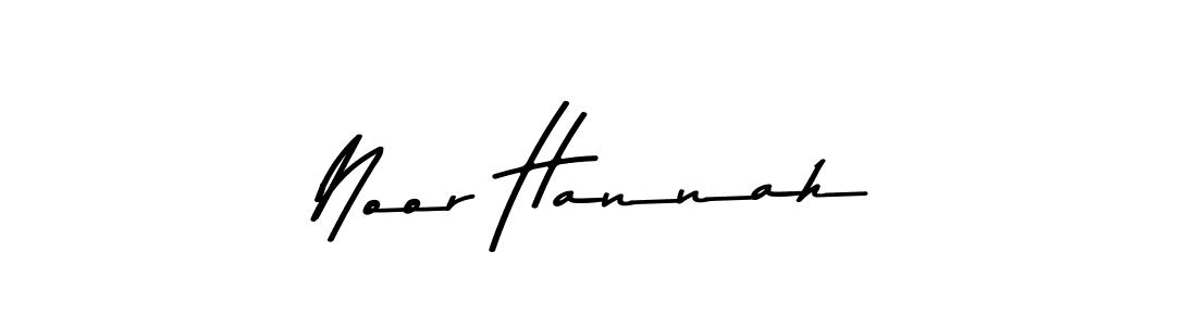 How to make Noor Hannah name signature. Use Asem Kandis PERSONAL USE style for creating short signs online. This is the latest handwritten sign. Noor Hannah signature style 9 images and pictures png